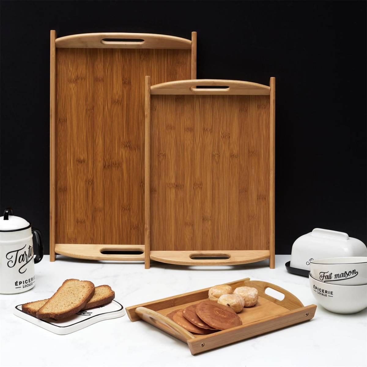 The Home Deco Factory - Plateau en bambou (Lot de 3) - Image 9