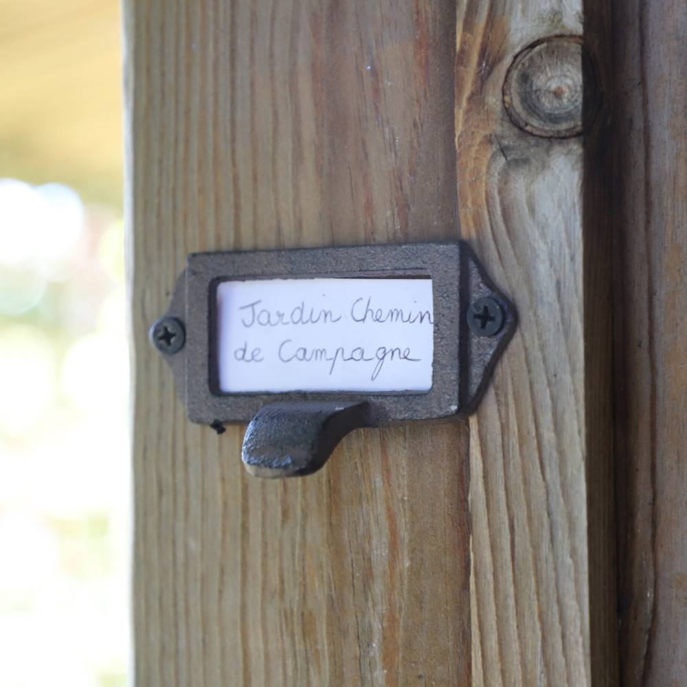 Porte étiquette mural en fonte marron 8.5 x 4 x 2.5 cm Chemin de campagne - Image 3