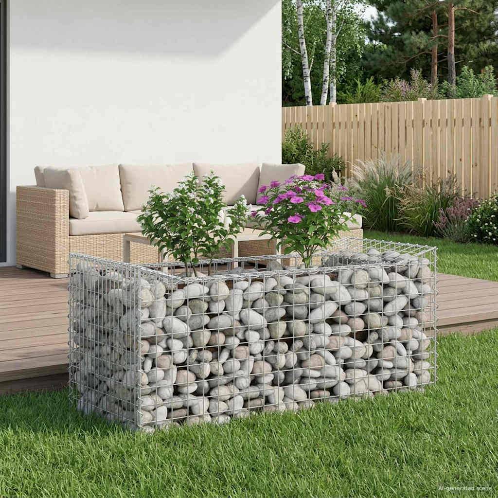 PANGIVO - Lit surélevé gabion Acier galvanisé Argenté 50 x 100 x 60 cm - PANGIVO - Image 5
