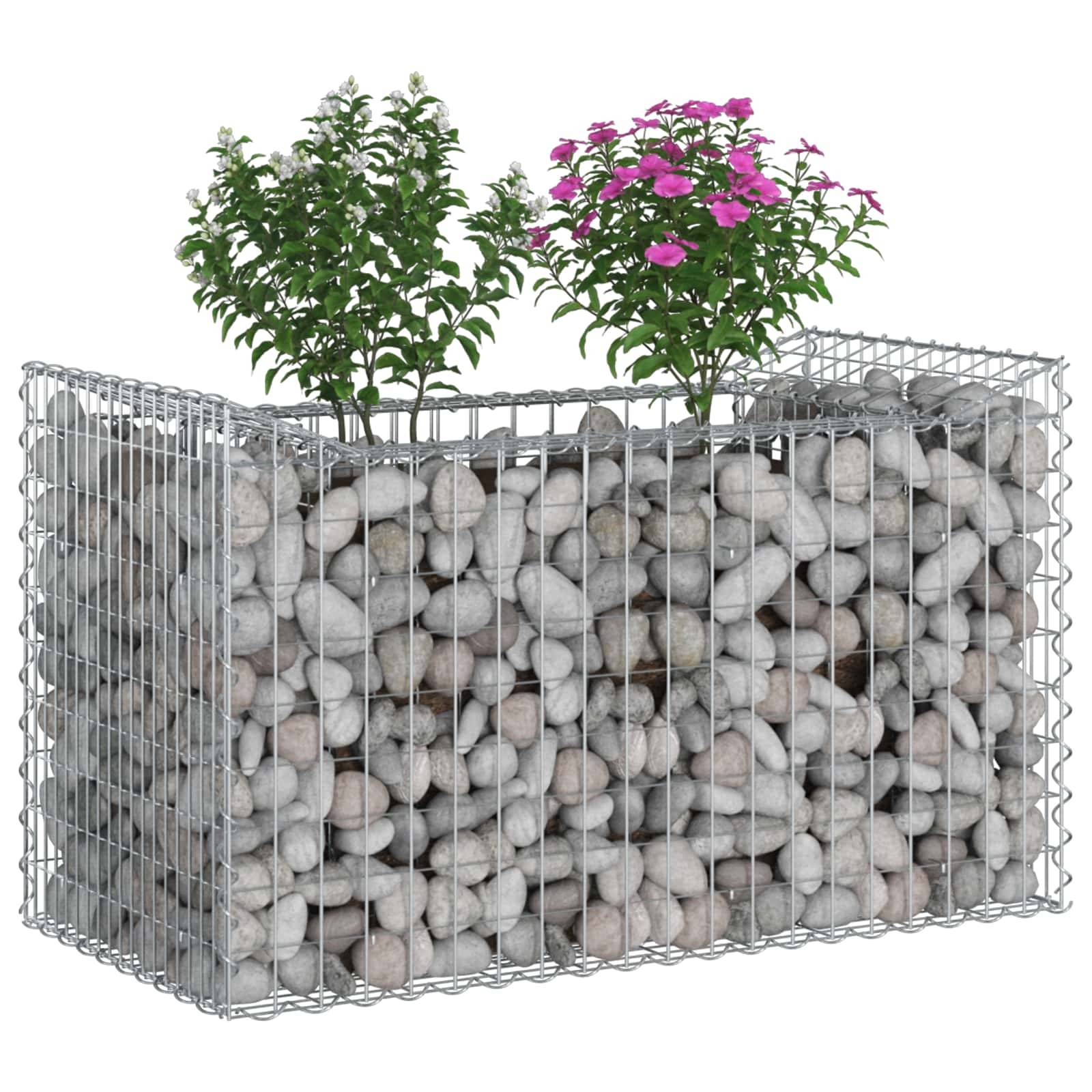 PANGIVO - Lit surélevé gabion Acier galvanisé Argenté 50 x 100 x 60 cm - PANGIVO - Image 3