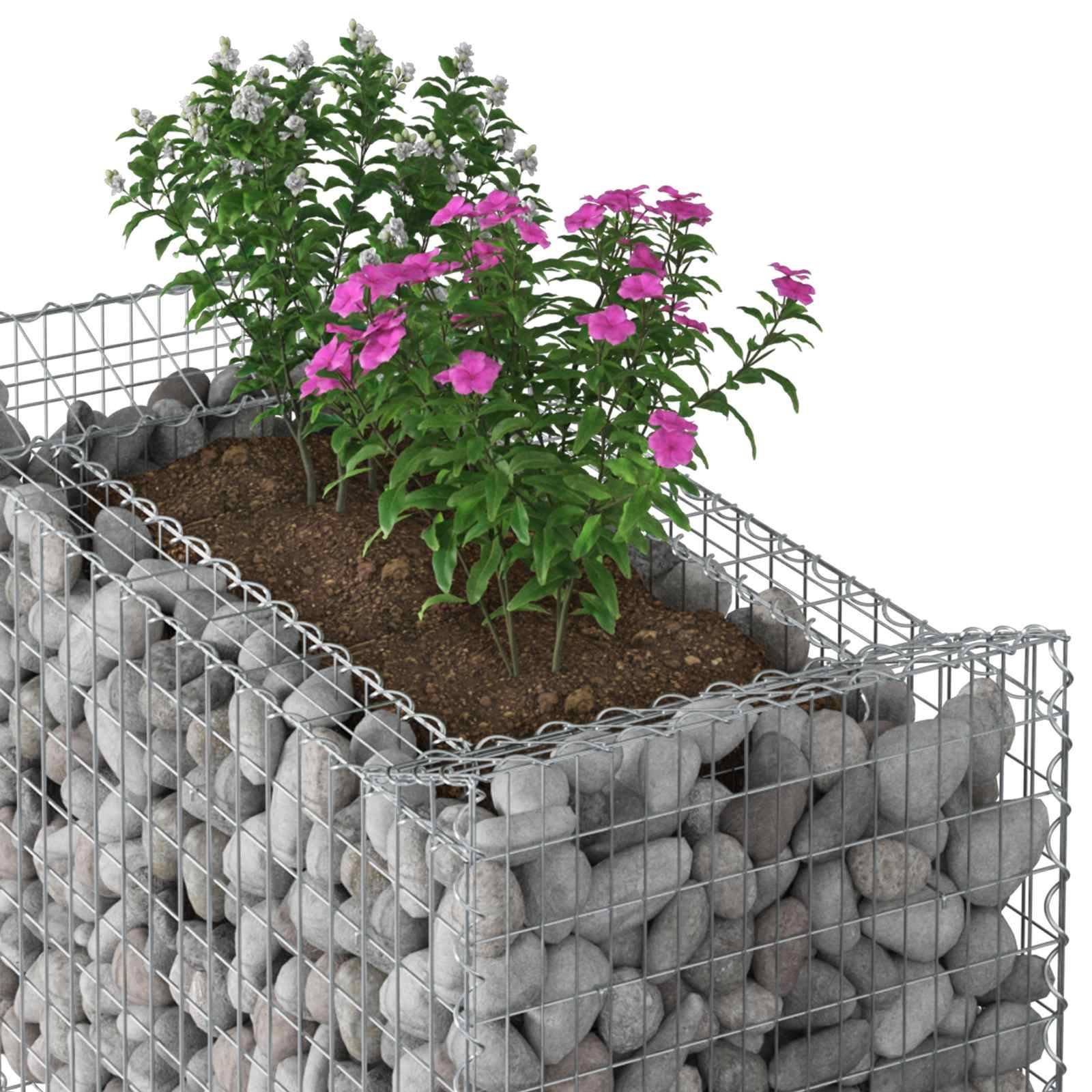 PANGIVO - Lit surélevé gabion Acier galvanisé Argenté 50 x 100 x 60 cm - PANGIVO - Image 4