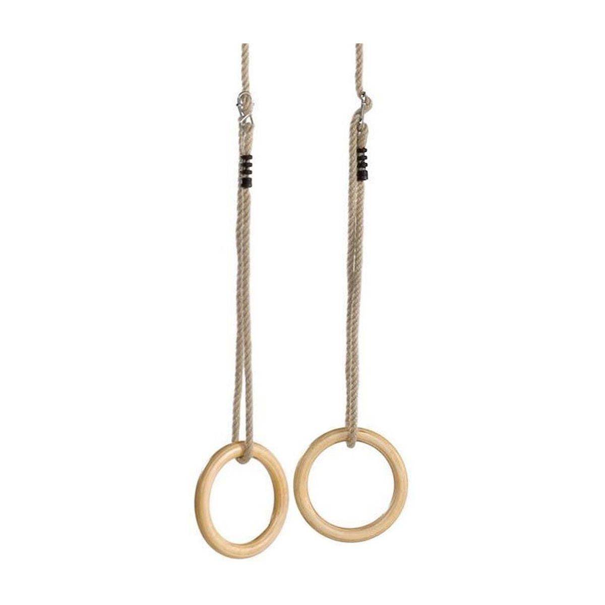 Kbt - Anneaux de gym bois avec cordes chanvre (Lot de 2) - Image 1