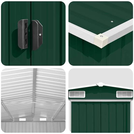 Vidaxl - Abri de jardin 257x392x181 cm Métal Vert 7.7m² vidaXL 143344 - Image 9