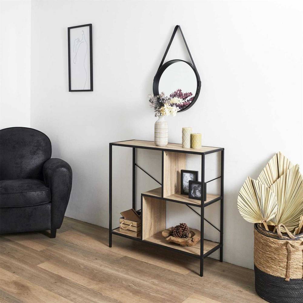 The Home Deco Factory - Etagère en bois et métal Edison 80 x 30 x 113 cm - Image 2