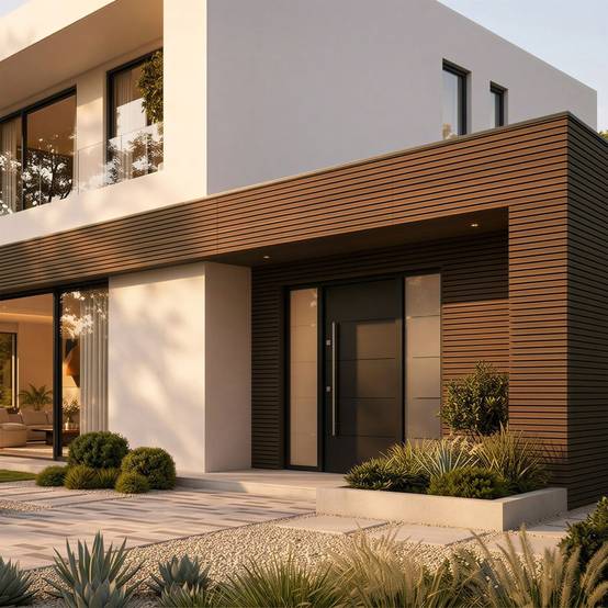Decklinea - Kit Bardage Composite MEZZO Moka - Superficie : 50m² - Dimension des lames : 220x17,8x2,3 cm - Aspect mat - Image 1