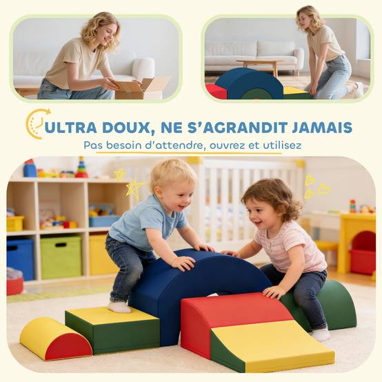 Module motricité bébé 5PCS parcours motricité bébé en mousse EVA pour enfants d'âge préscolaire, multicolore - Image 7