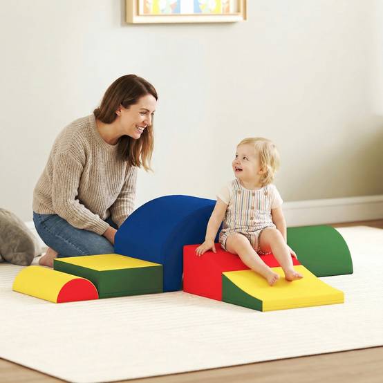 Module motricité bébé 5PCS parcours motricité bébé en mousse EVA pour enfants d'âge préscolaire, multicolore - Image 3
