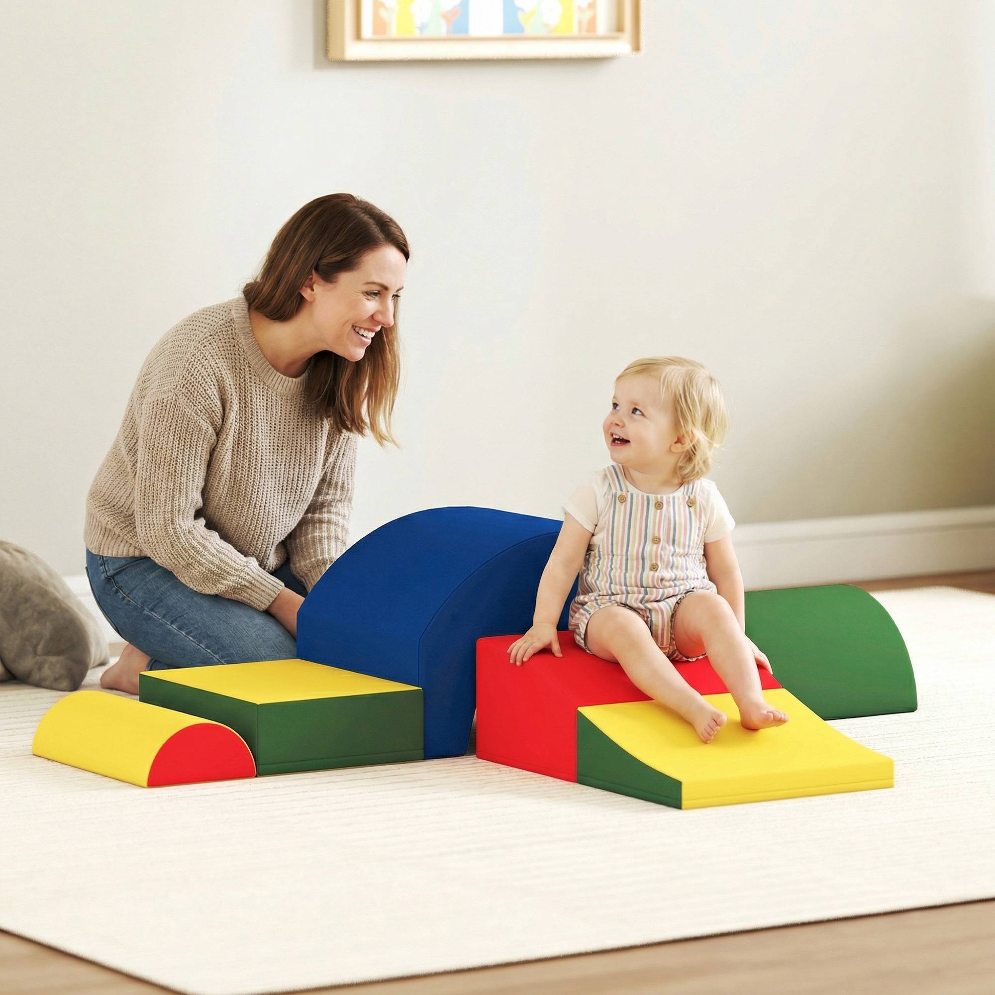 Module motricité bébé 5PCS parcours motricité bébé en mousse EVA pour enfants d'âge préscolaire, multicolore - Image 3
