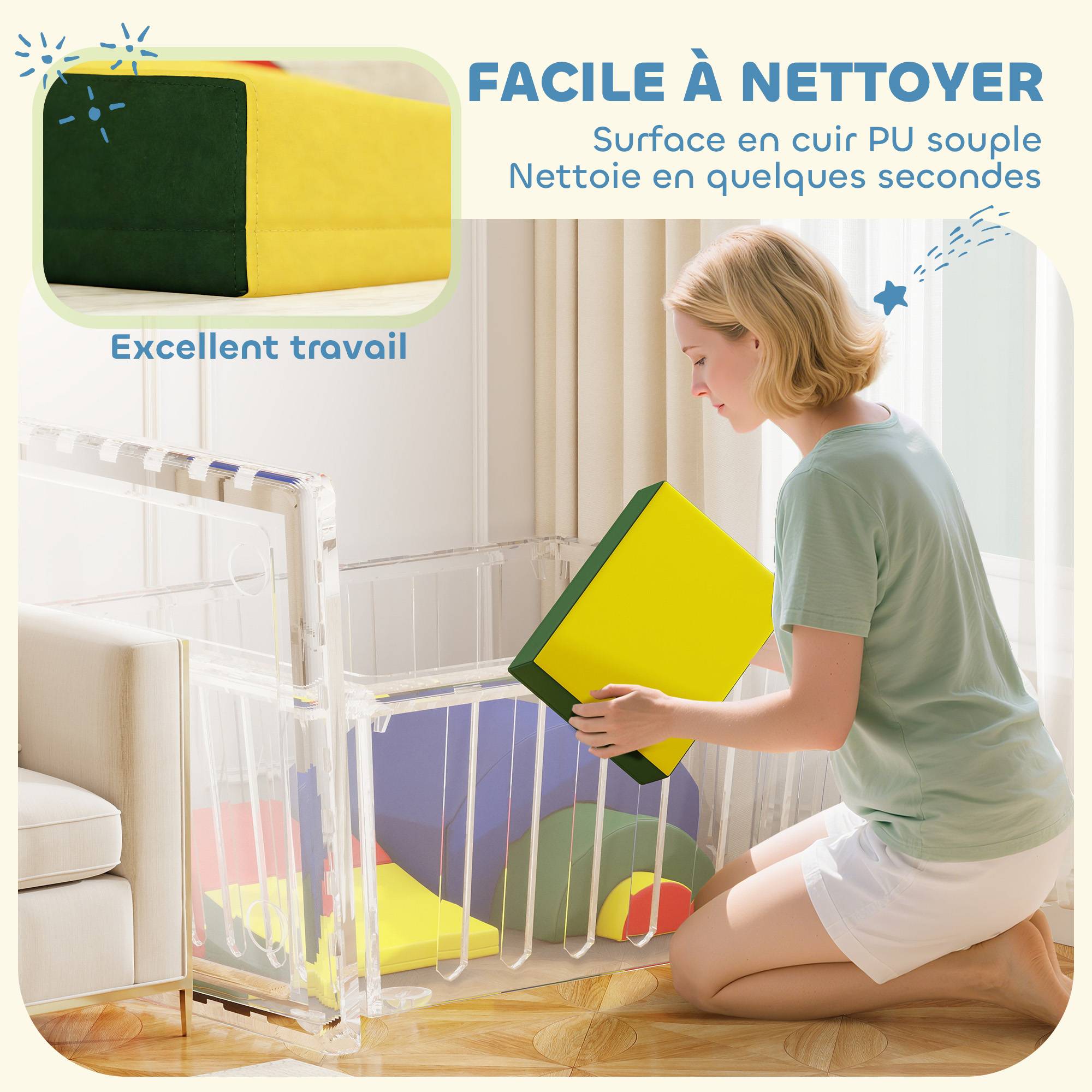 Module motricité bébé 5PCS parcours motricité bébé en mousse EVA pour enfants d'âge préscolaire, multicolore - Image 8