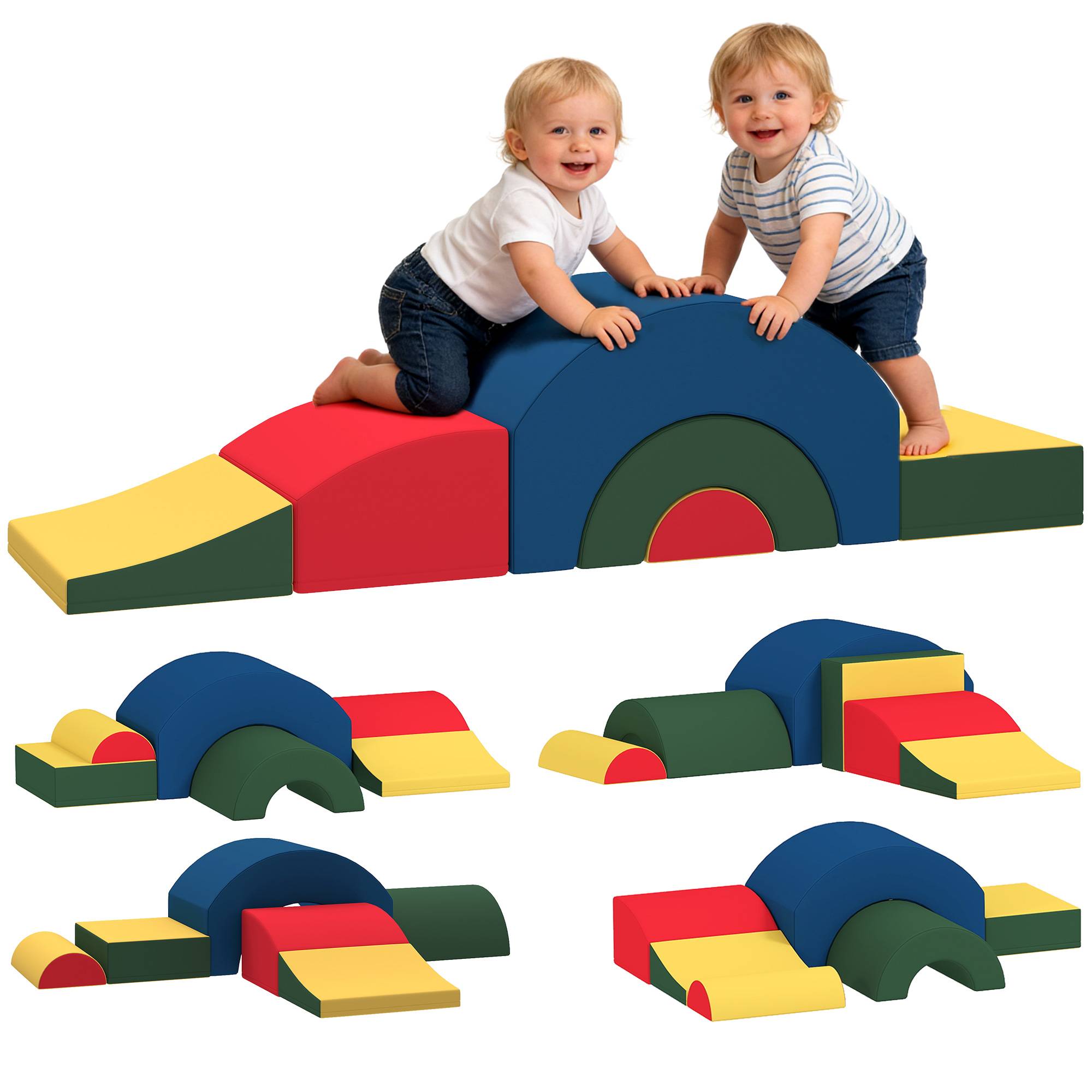 Module motricité bébé 5PCS parcours motricité bébé en mousse EVA pour enfants d'âge préscolaire, multicolore - Image 1