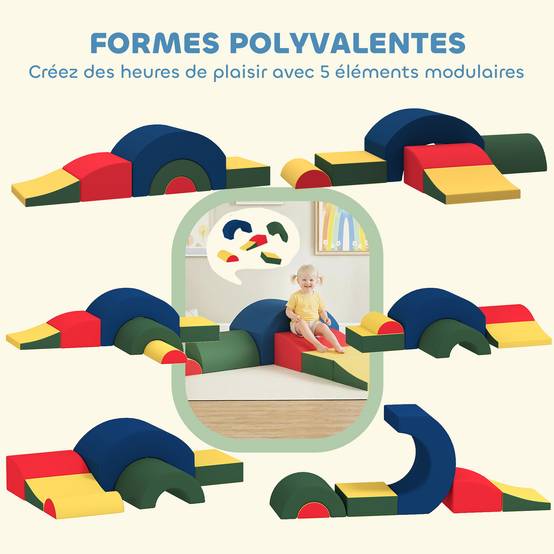 Module motricité bébé 5PCS parcours motricité bébé en mousse EVA pour enfants d'âge préscolaire, multicolore - Image 6