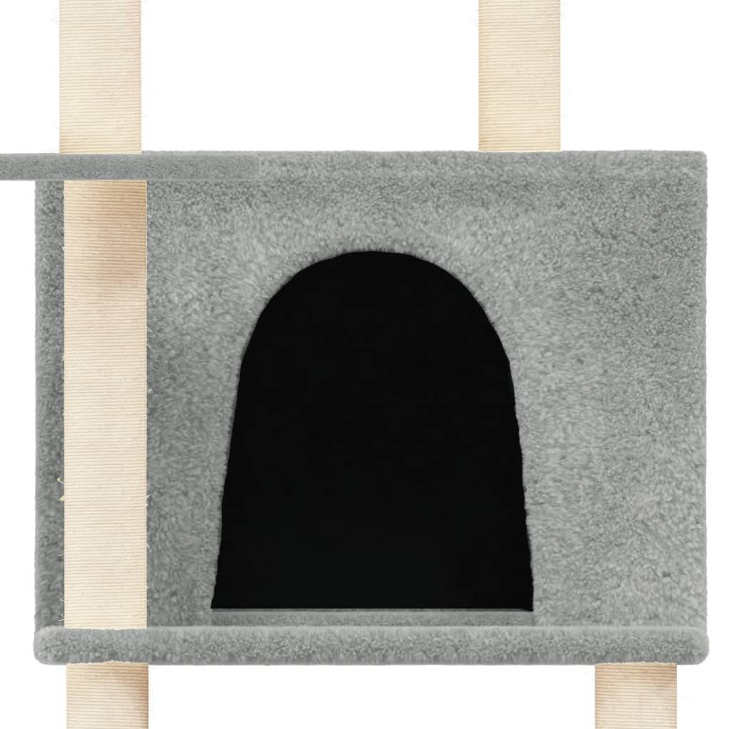 Vidaxl - Arbre à chat avec griffoirs en sisal Gris clair 166 cm vidaXL 171682 - Image 4