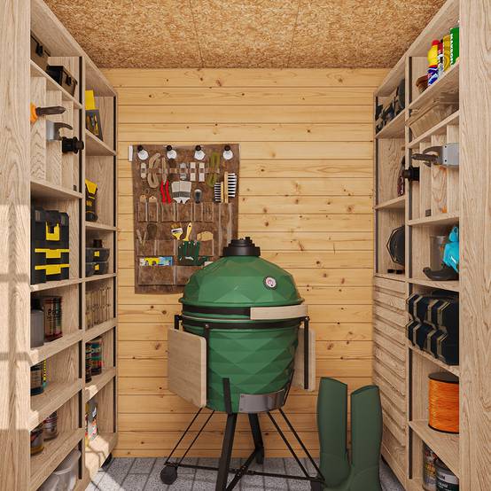 Timbela - Abri de jardin en bois - Stockage extérieur l204xL204xH200 cm/3.53 m2 - Petit abri à outils, Local à vélos - 19 mm d’épaisseur - TIMBELA M309 - Image 5