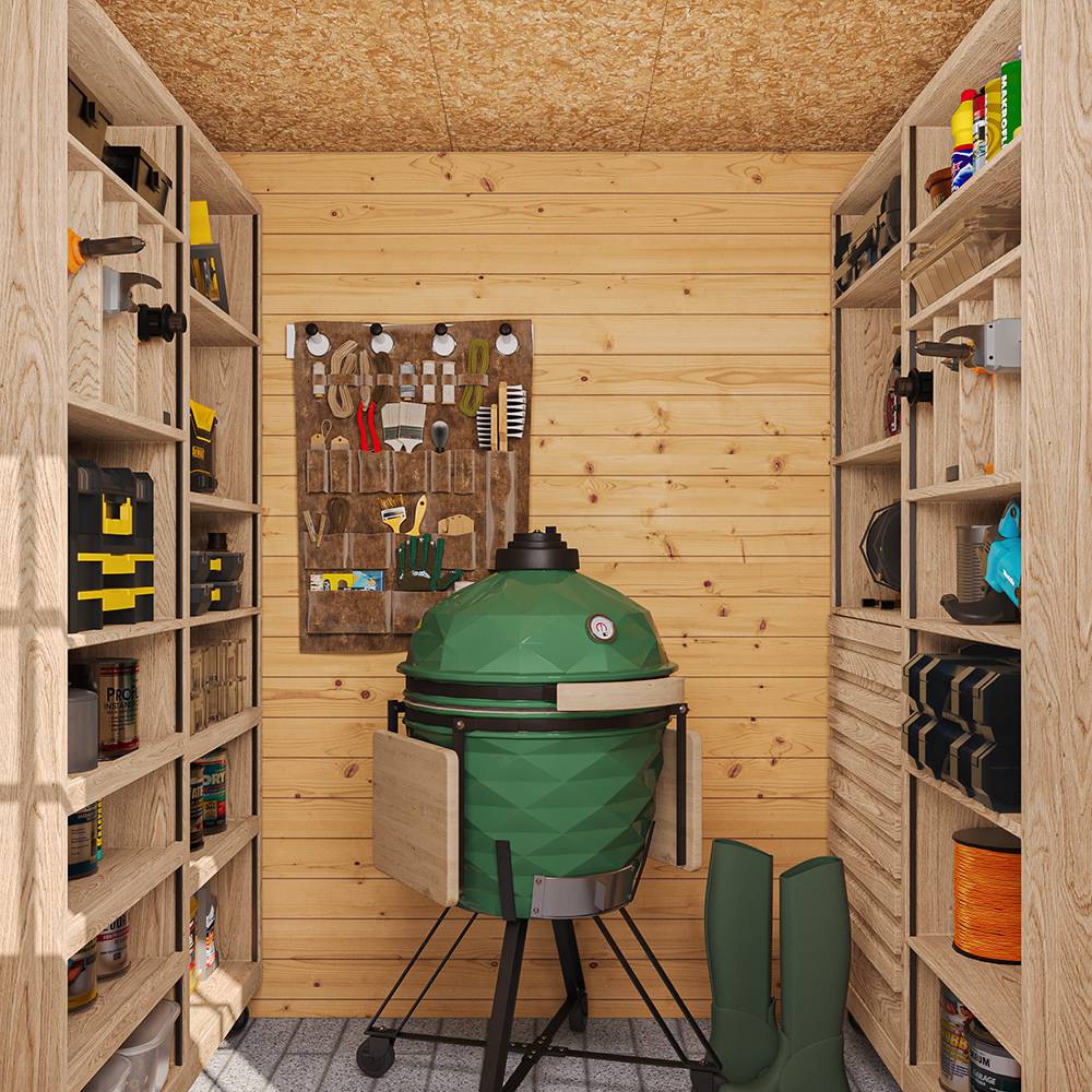 Timbela - Abri de jardin en bois - Stockage extérieur l204xL204xH200 cm/3.53 m2 - Petit abri à outils, Local à vélos - 19 mm d’épaisseur - TIMBELA M309 - Image 5