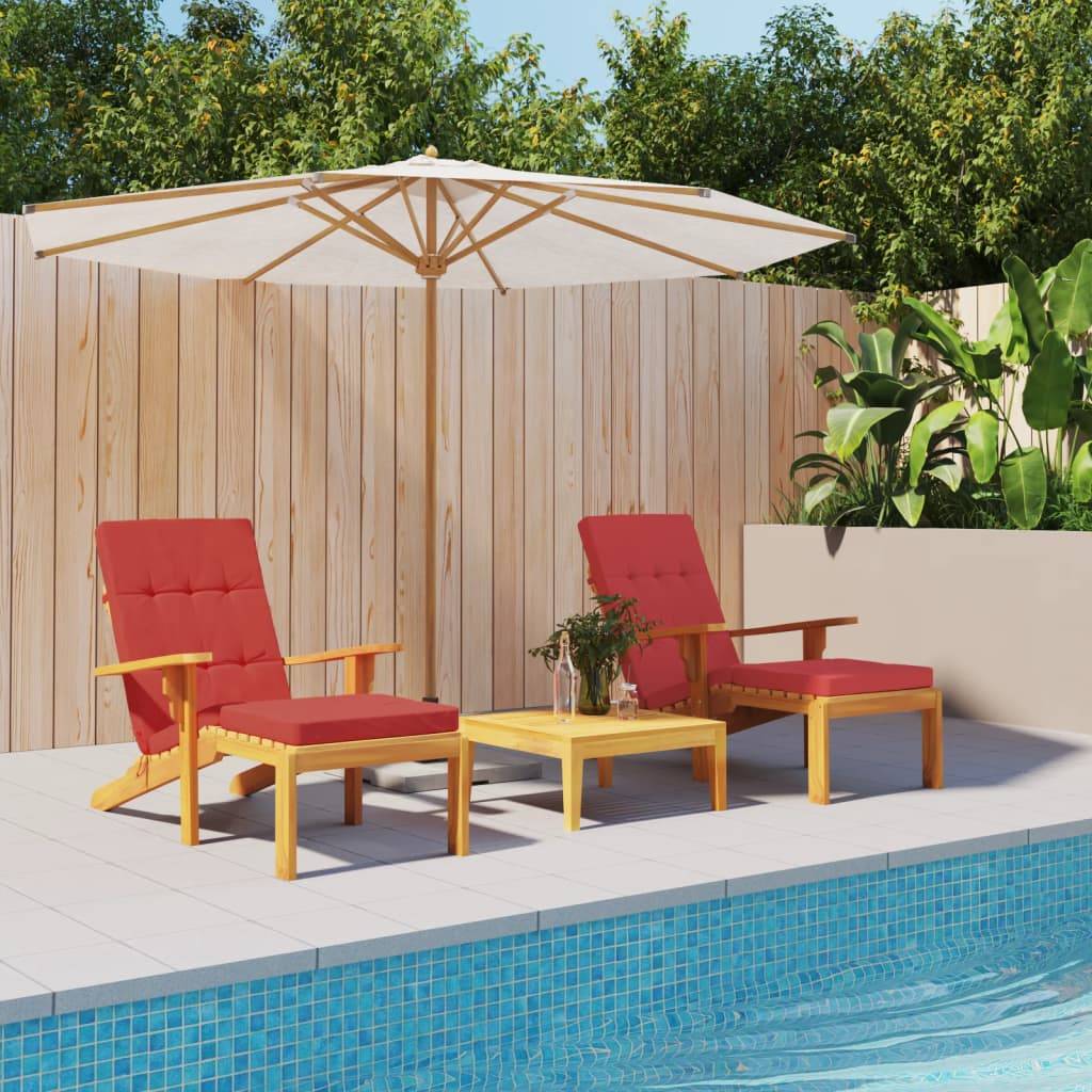 Coussin Bain de soleil | Coussins de chaise longue lot de 2 rouge tissu oxford Maison Chic - Image 2