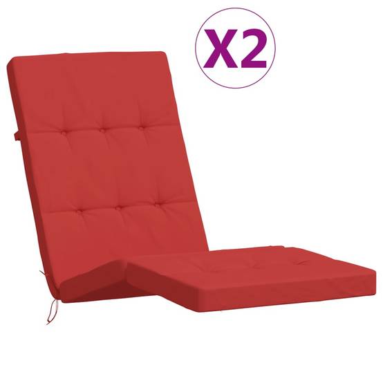 Coussin Bain de soleil | Coussins de chaise longue lot de 2 rouge tissu oxford Maison Chic - Image 1