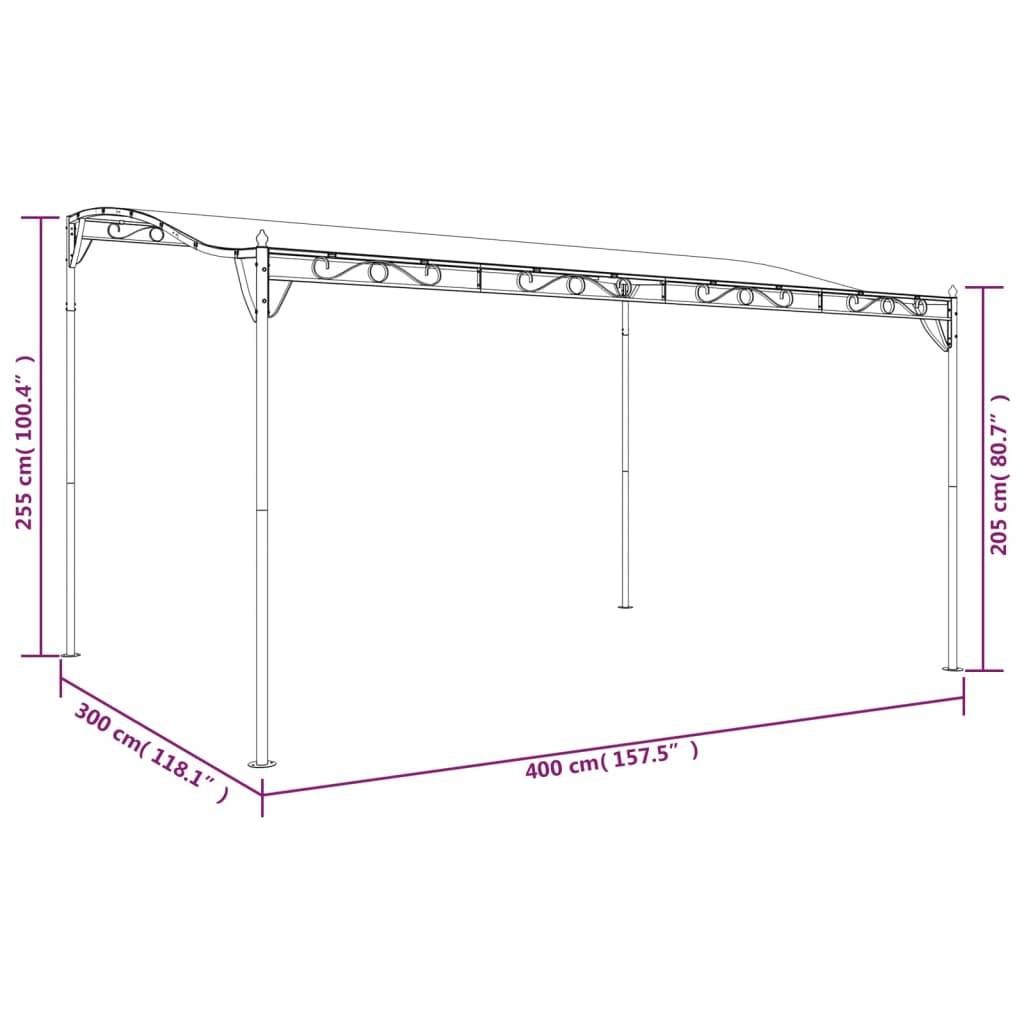 Store Banne - Auvent anthracite 4x3 m 180 g/m² tissu et acier - MEUBLE PRO - Image 8
