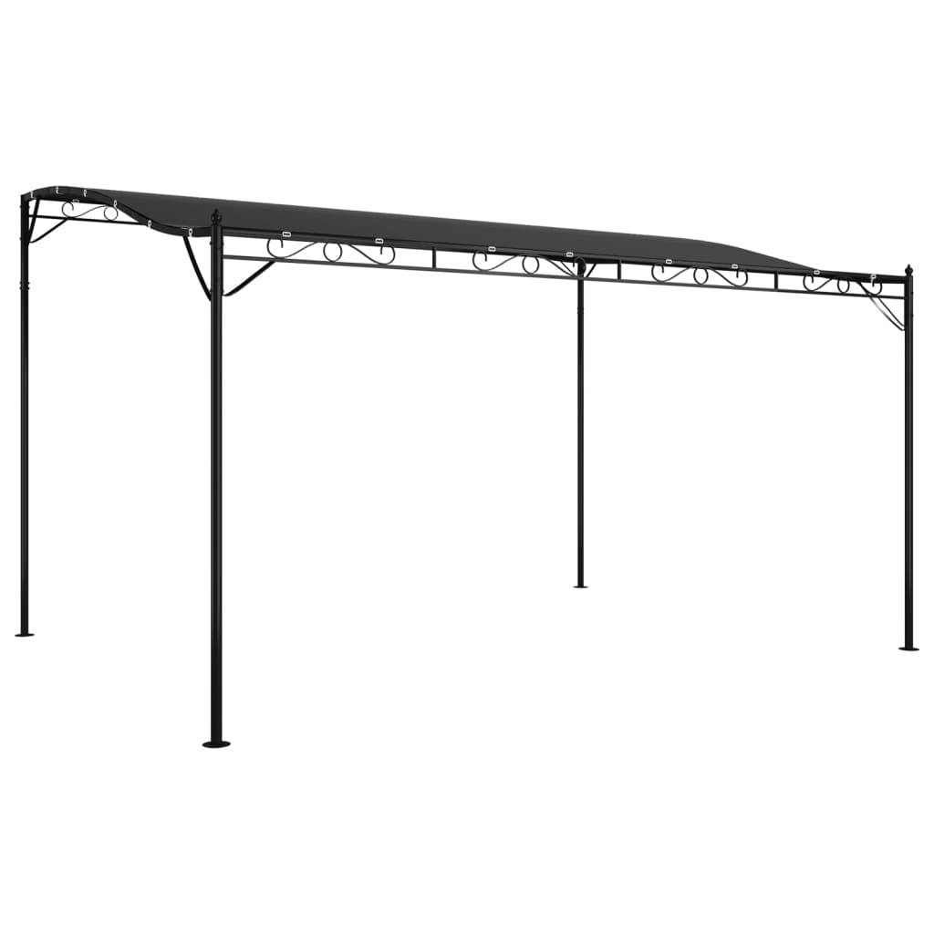 Store Banne - Auvent anthracite 4x3 m 180 g/m² tissu et acier - MEUBLE PRO - Image 1
