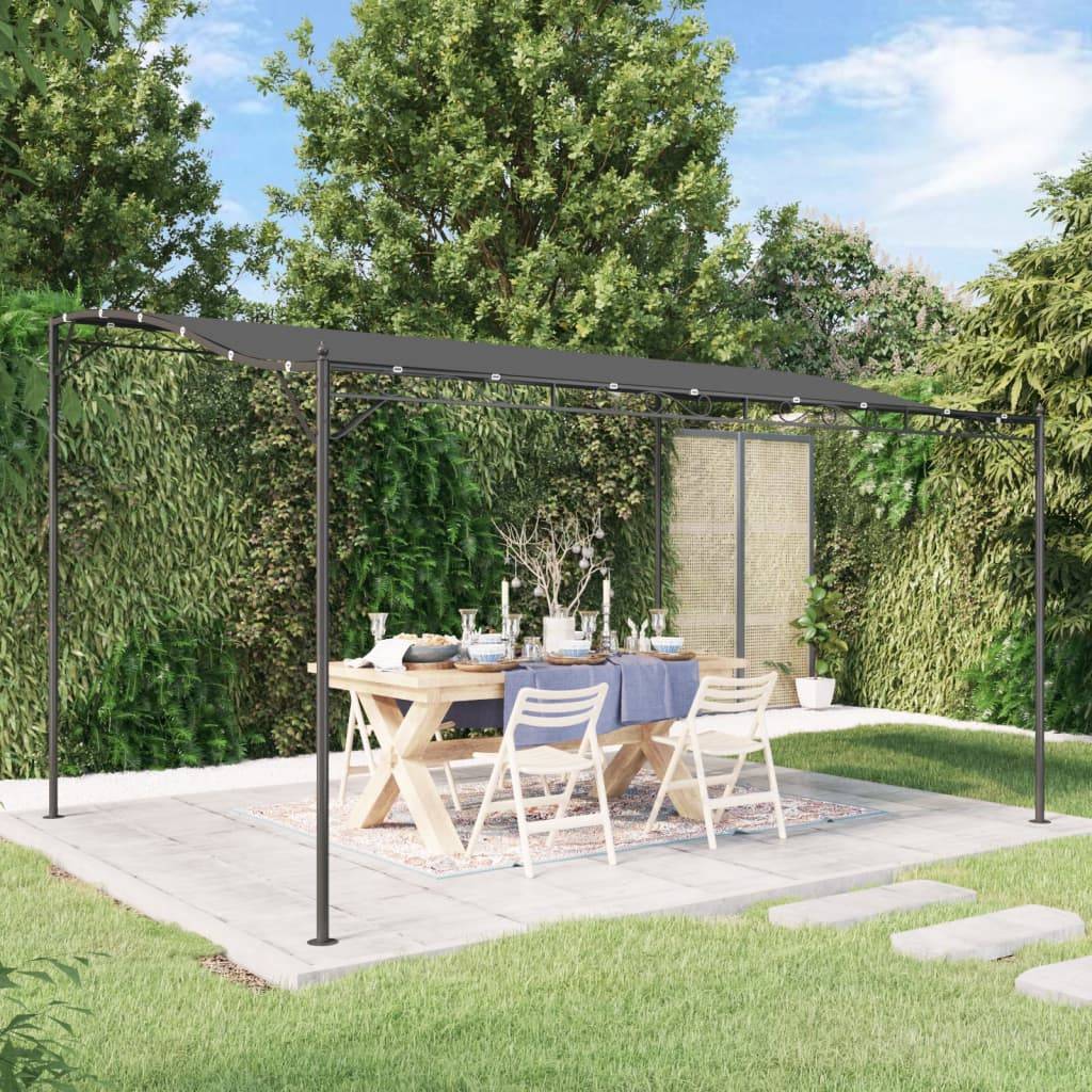 Store Banne - Auvent anthracite 4x3 m 180 g/m² tissu et acier - MEUBLE PRO - Image 2
