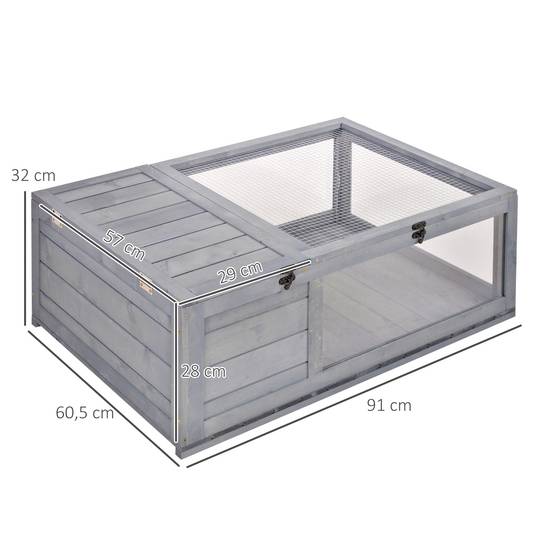 Enclos pour tortue bois gris 91 x 60.5 x 32 cm - PANGIVO - Image 5