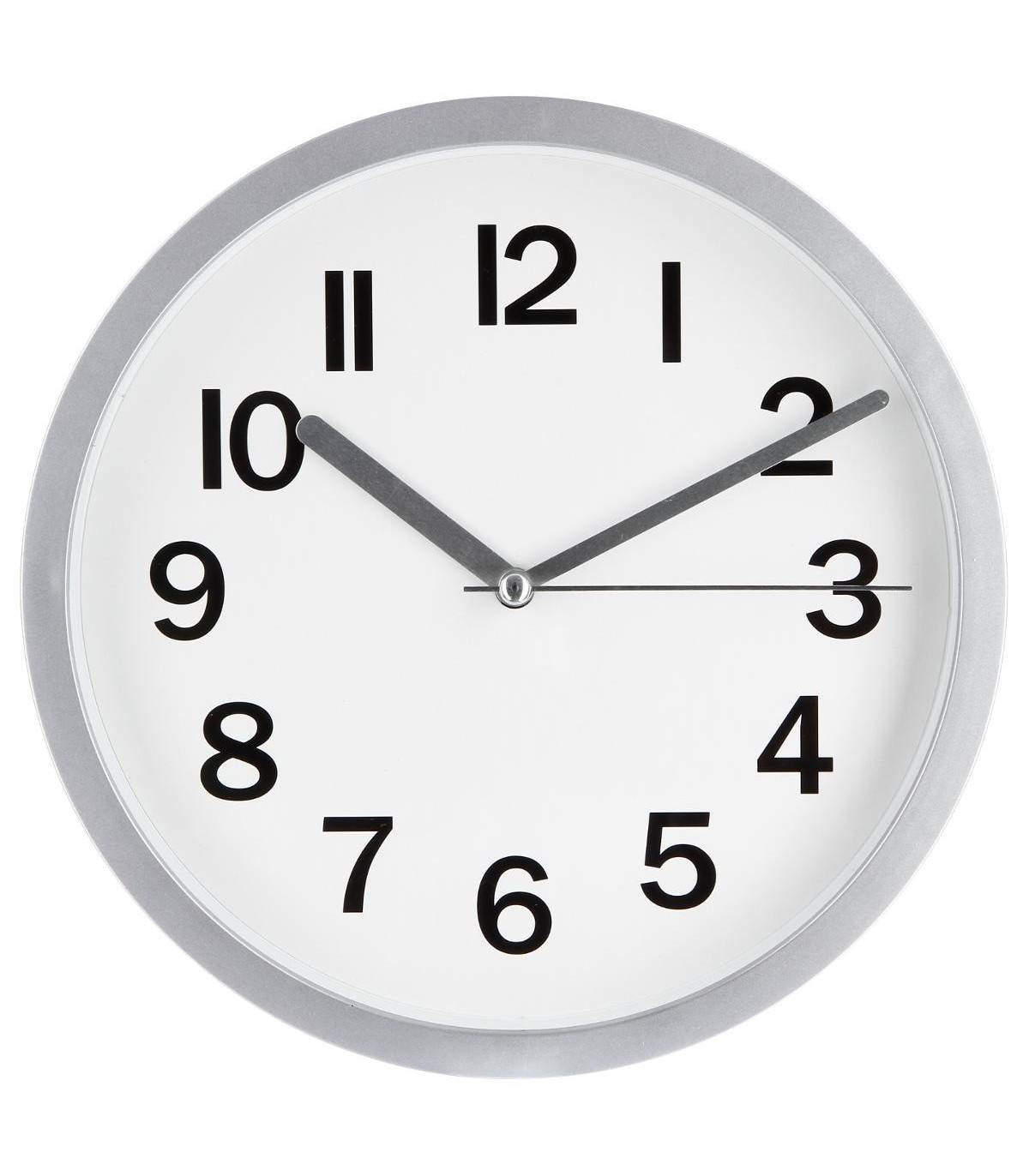 Pendule murale moderne Argent  D 22 cm - Image 1