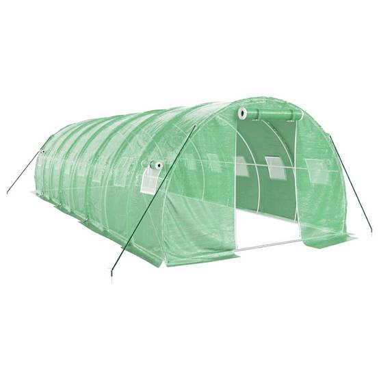 Serre tunnel de jardin 24m² bâche PE et acier culture potager verte 8x3m – ComfortXL Outdoor Living - Image 2