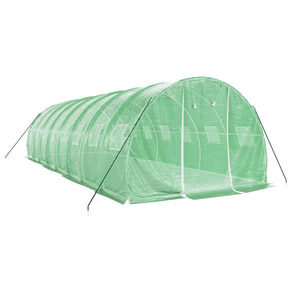 Serre tunnel de jardin 24m² bâche PE et acier culture potager verte 8x3m – ComfortXL Outdoor Living - Image 3