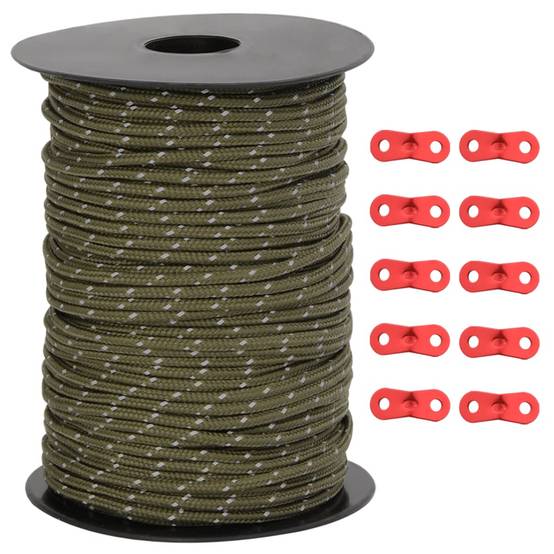 Corde de haubanage de tente avec bandes réfléchissantes et clés Maison Chic - Image 1