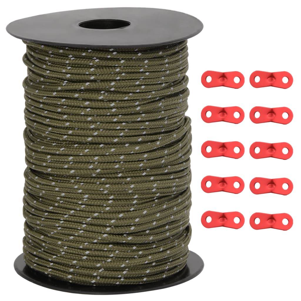 Corde de haubanage de tente avec bandes réfléchissantes et clés Maison Chic - Image 1