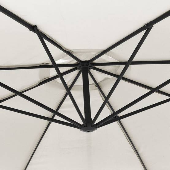 Parasol déporté aluminium et polyester blanc sable 350 x 350 x 268 cm - PANGIVO - Image 7