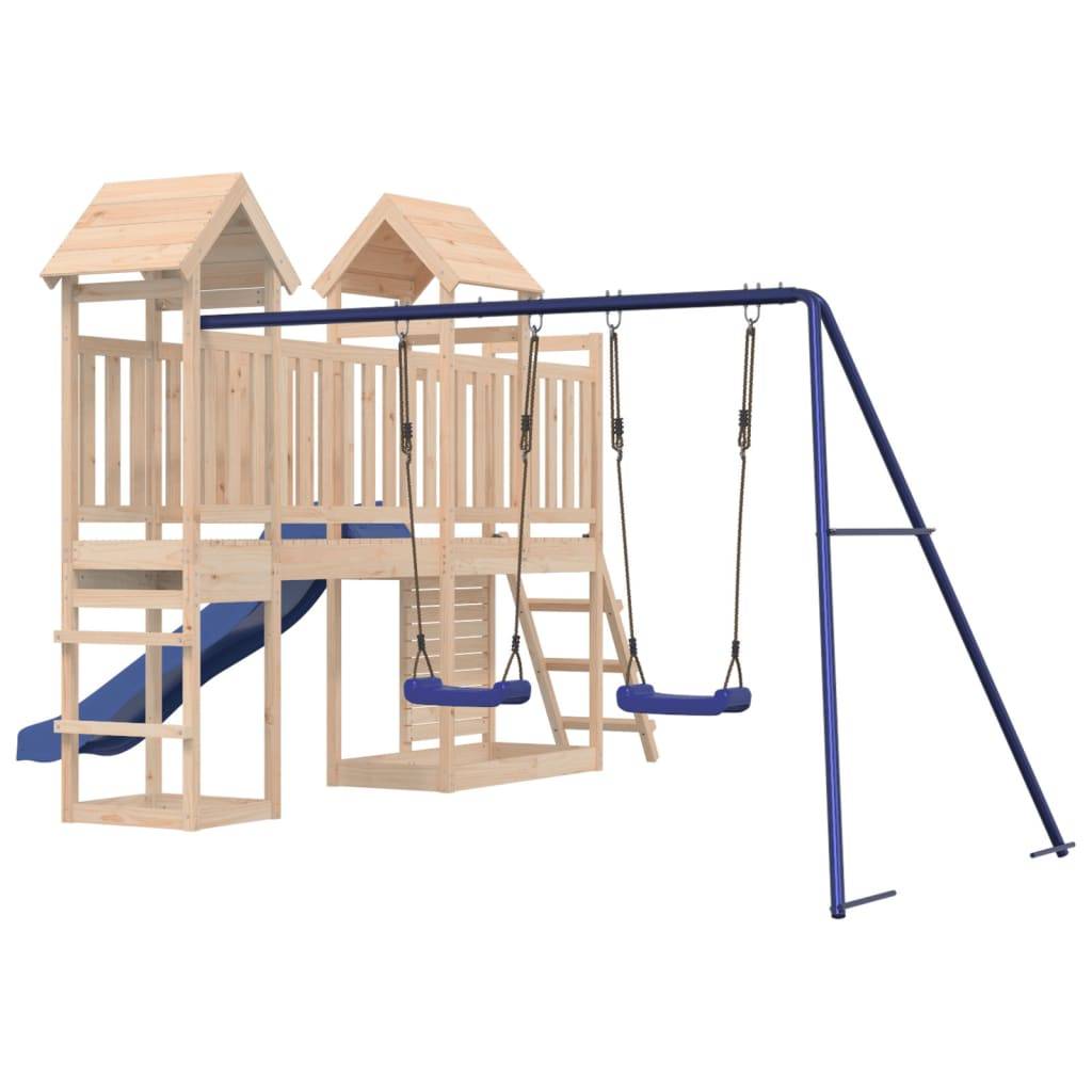Helloshop26 - Aire de jeux d'extérieur balançoires toboggan portiques robuste jeux jardin 505 x 332 x 214 cm bois de pin massif - Image 2
