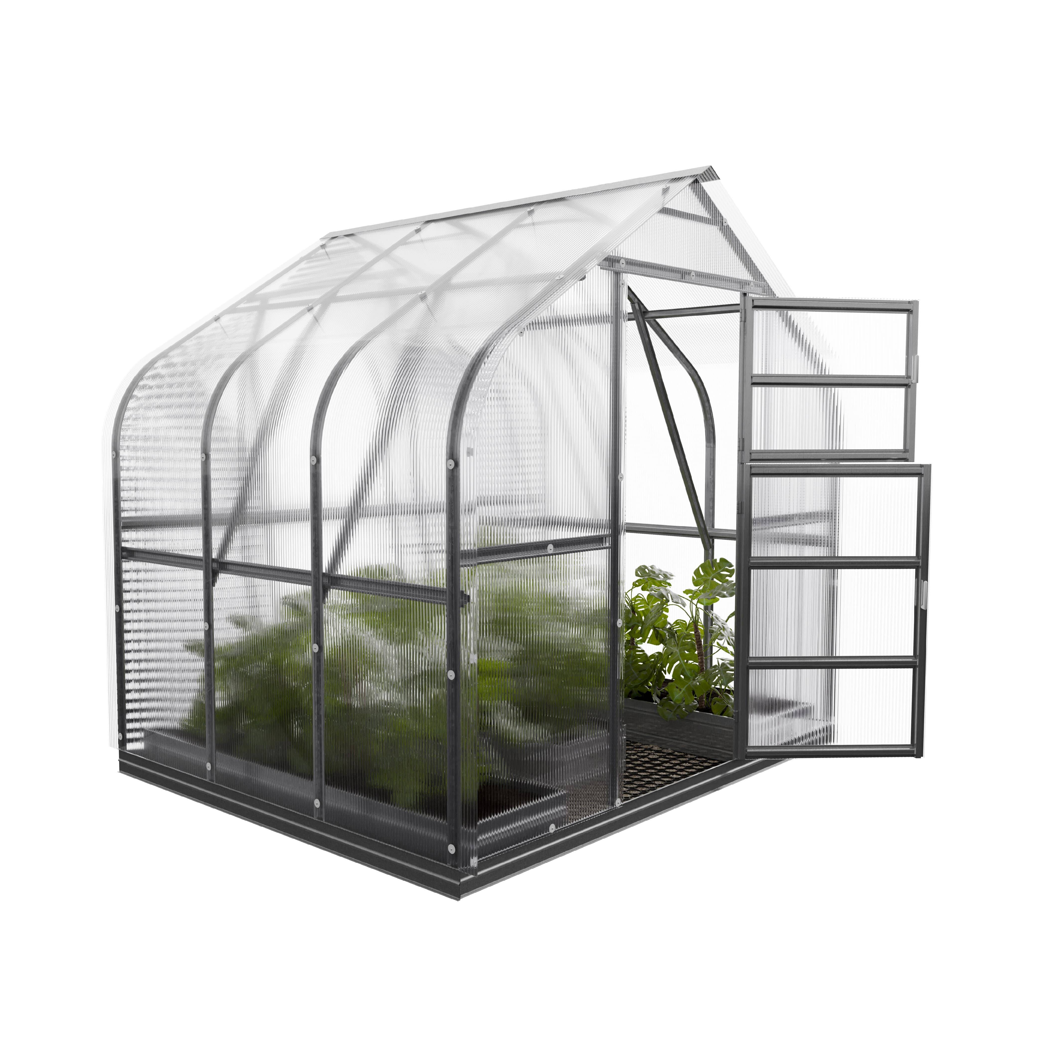 Serre KLASIKA Standard 5m2, 2,5m x 2m, 4 mm avec revêtement en polycarbonate (Avec 1 toit ouvrant automatique) - Image 3