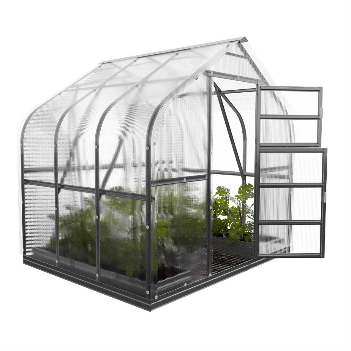 KLASIKA GREENHOUSES - Serre KLASIKA Standard 5m2, 2,5m x 2m, 4 mm avec revêtement en polycarbonate (Avec 1 toit ouvrant automatique) - Image 4