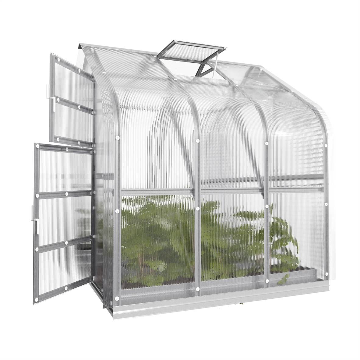 KLASIKA GREENHOUSES - Serre KLASIKA Standard 5m2, 2,5m x 2m, 4 mm avec revêtement en polycarbonate (Avec 1 toit ouvrant automatique) - Image 5