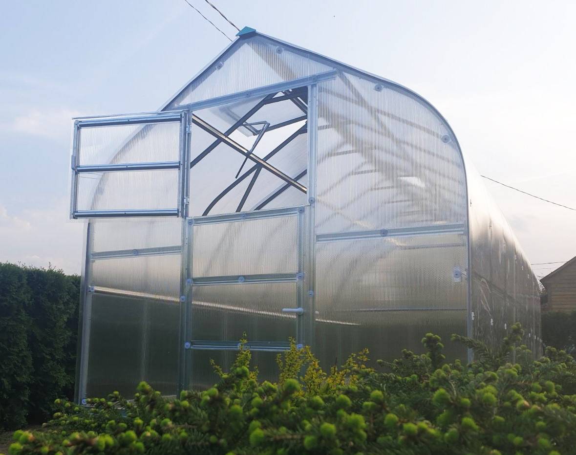 KLASIKA GREENHOUSES - Serre KLASIKA Standard 5m2, 2,5m x 2m, 4 mm avec revêtement en polycarbonate (Avec 1 toit ouvrant automatique) - Image 7