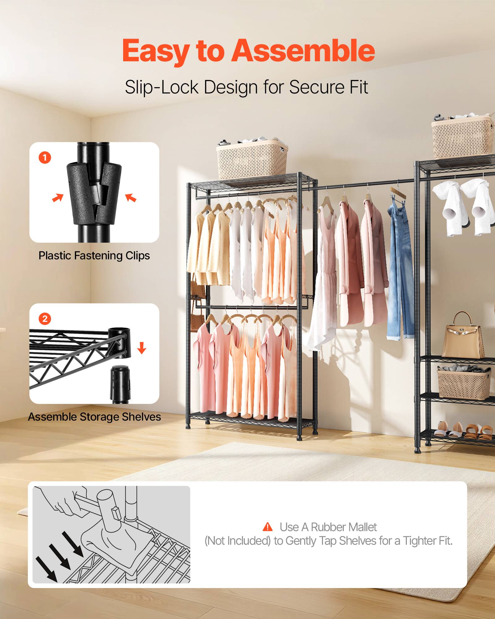VEVOR Portant à Vêtements Porte-manteau en Acier au Carbone pour Chambre Magasin - Image 7