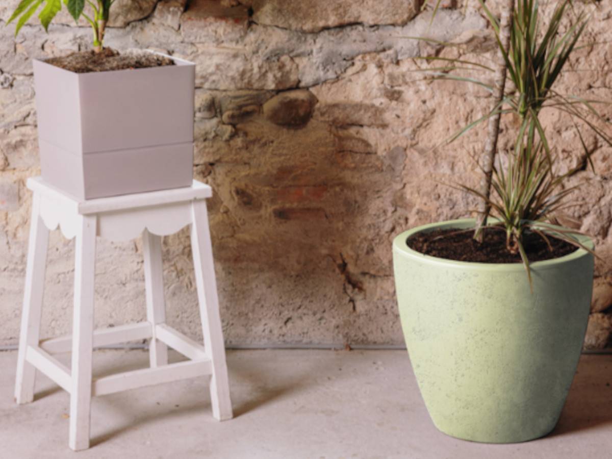 Eda - Pot de fleurs conique Basalt Up - Ø 38 x 35 cm - 27 L - Vert amande - Eda - Image 2