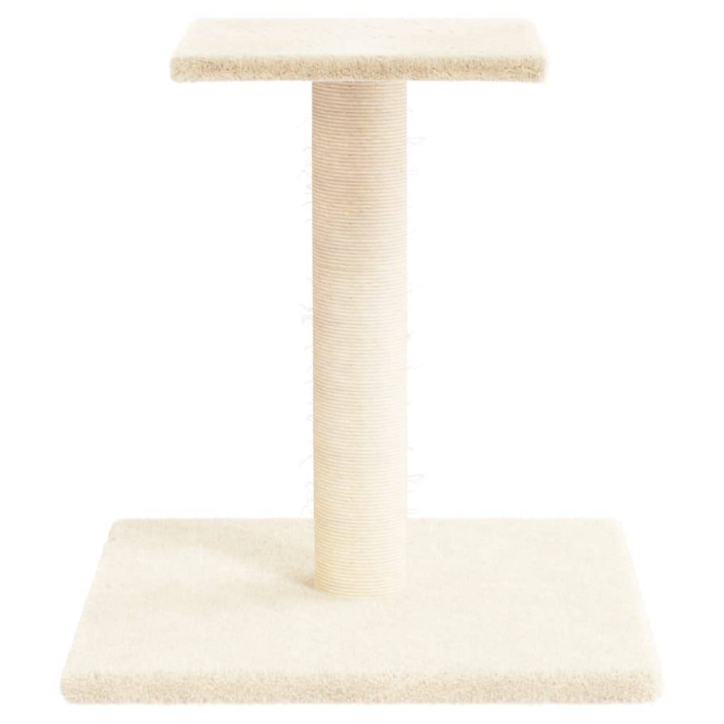 Arbre à chat bois et peluche crème 34.5 x 34.5 x 38 cm - PANGIVO - Image 3