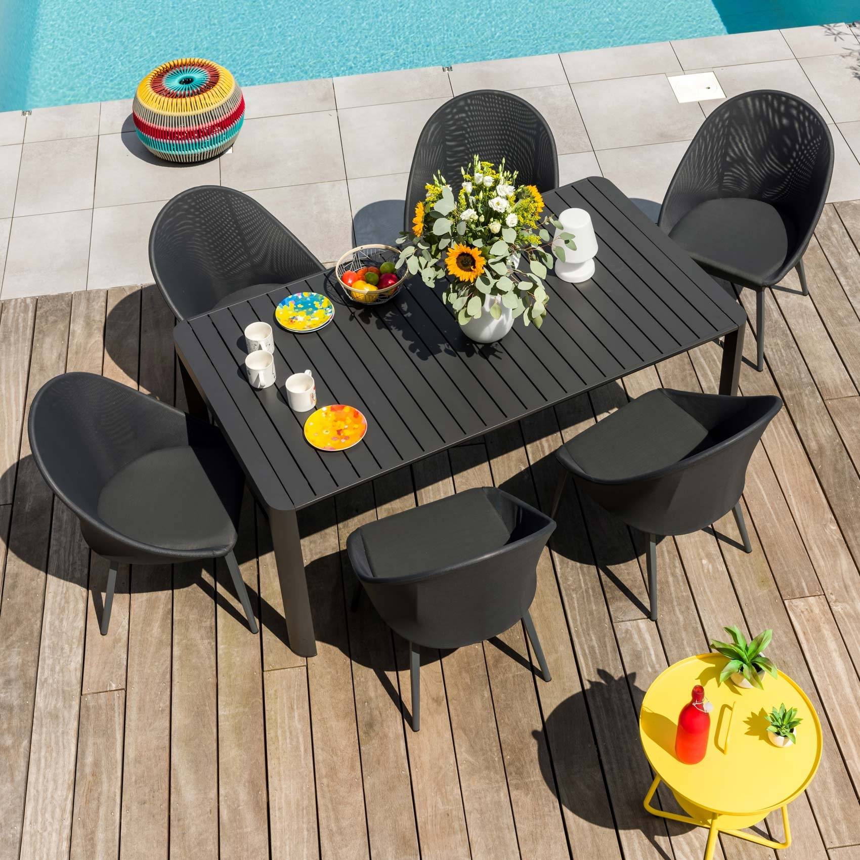 Table rectangulaire extensible 8/10/12 personnes - JARDILINE - Aluminium - Gris anthracite - Image 1