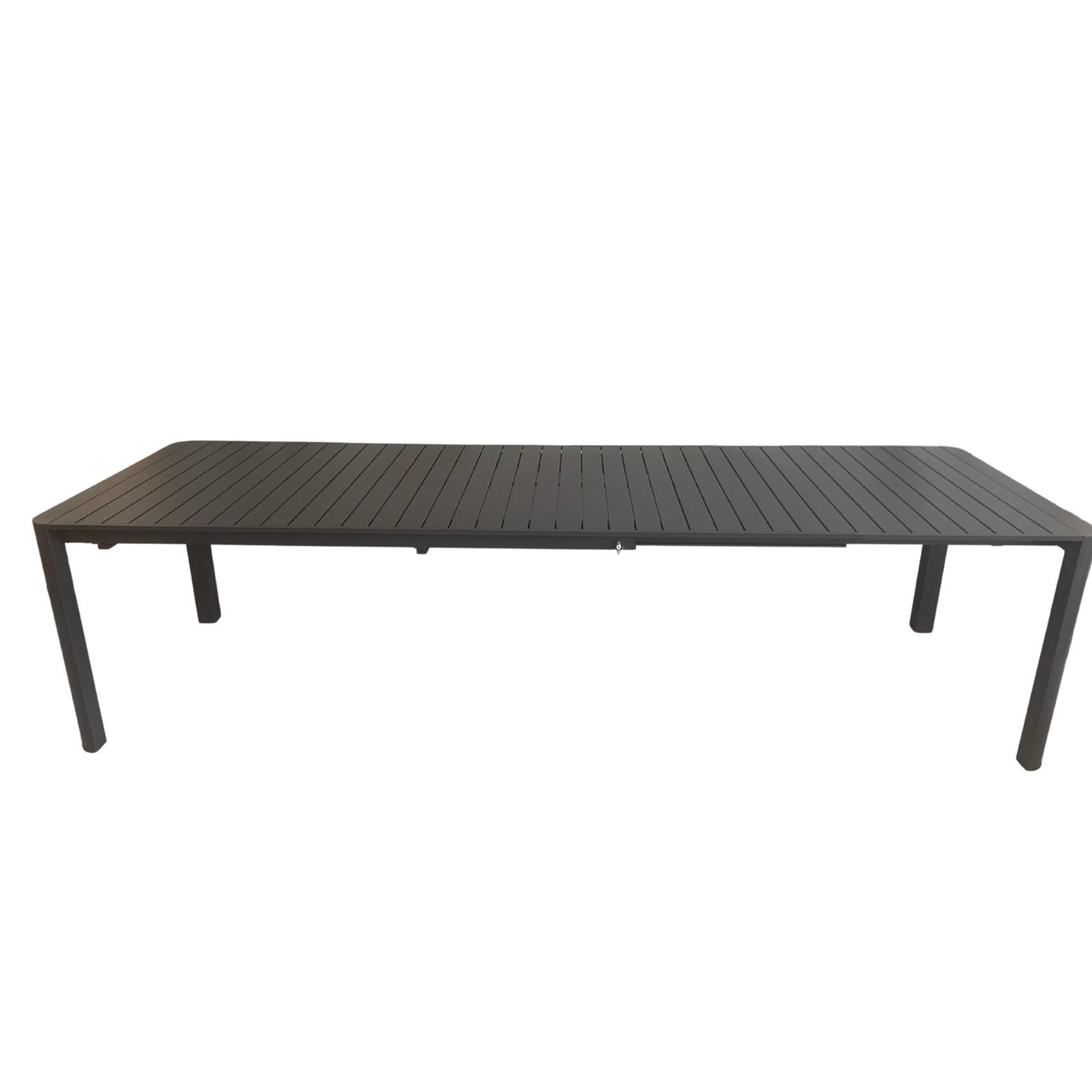 Table rectangulaire extensible 8/10/12 personnes - JARDILINE - Aluminium - Gris anthracite - Image 4
