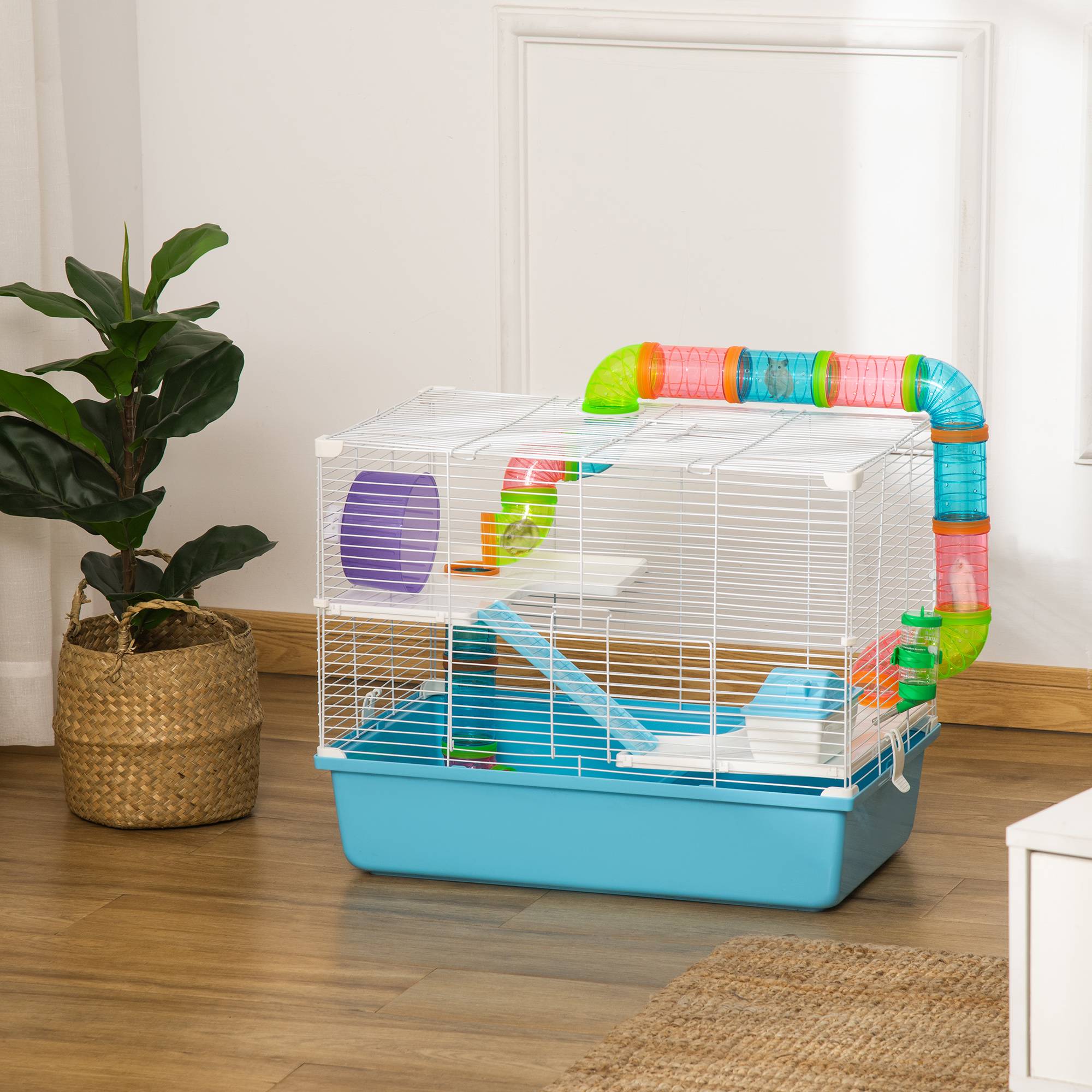 Cage pour rongeur acier multicolore 59 x 36 x 47 cm - PANGIVO - Image 4