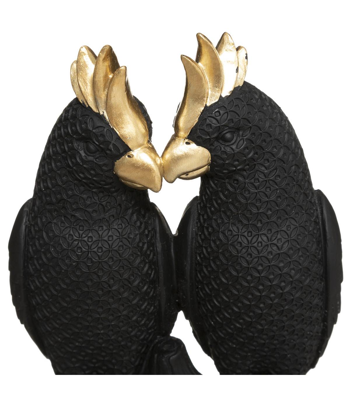 Objet décoratif Couple d'Oiseaux sur perchoir en résine H 35 cm - Image 2