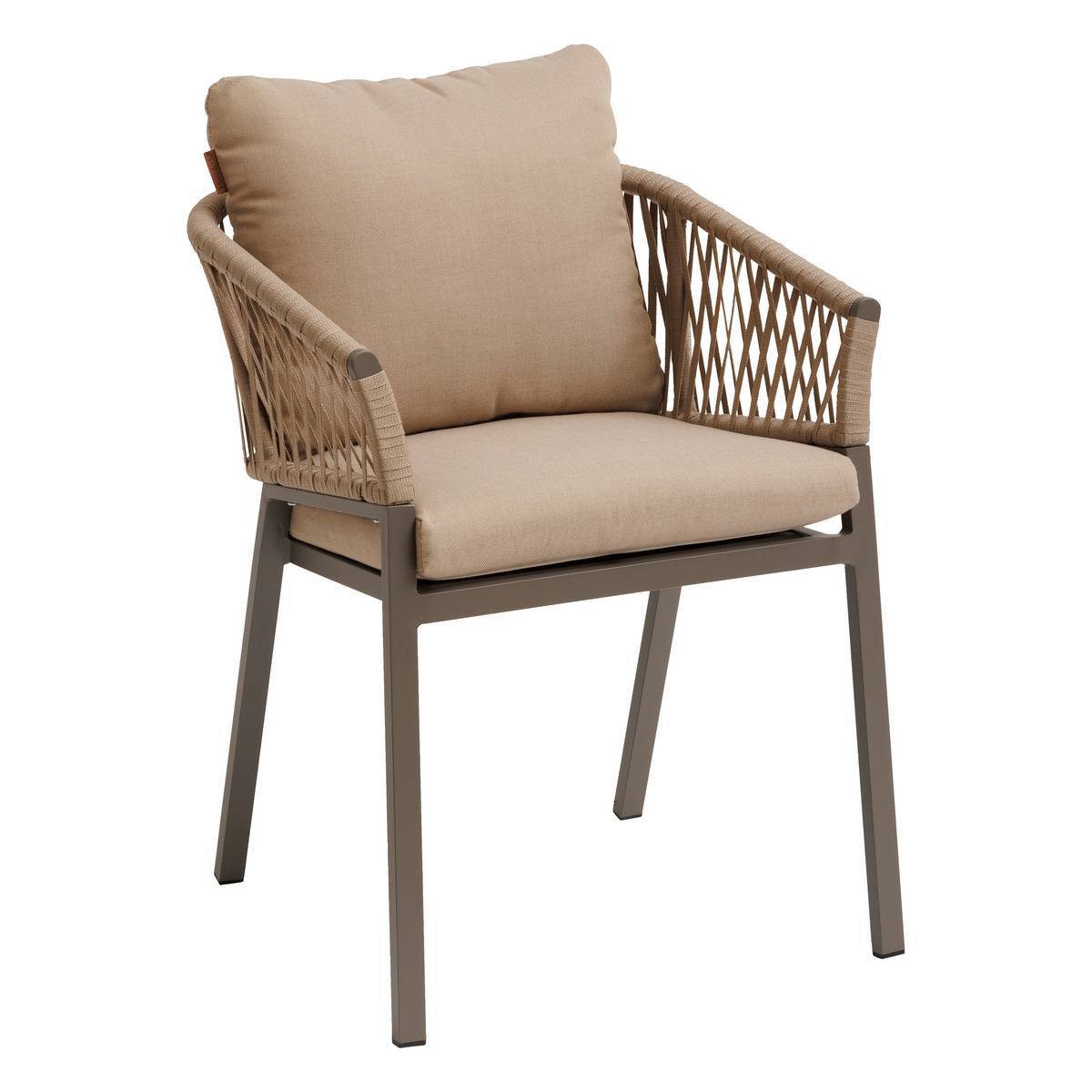 Hesperide - Lot de 2 fauteuils de jardin "Oriengo" miel & praline en aluminium et mailles tressées Hespéride - Image 1