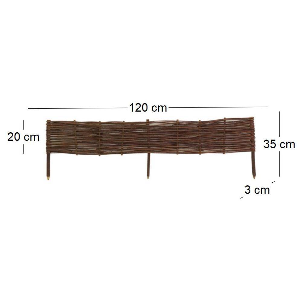 Aubry Gaspard - Bordures en osier tressé naturel (Lot de 4) 120 x 20 cm - Image 3