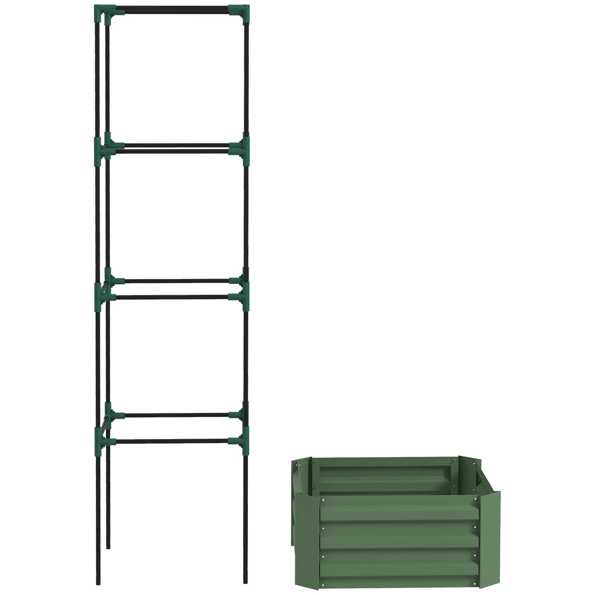 Jardinière acier galvanisé vert 61 x 61 x 187 cm - PANGIVO - Image 2