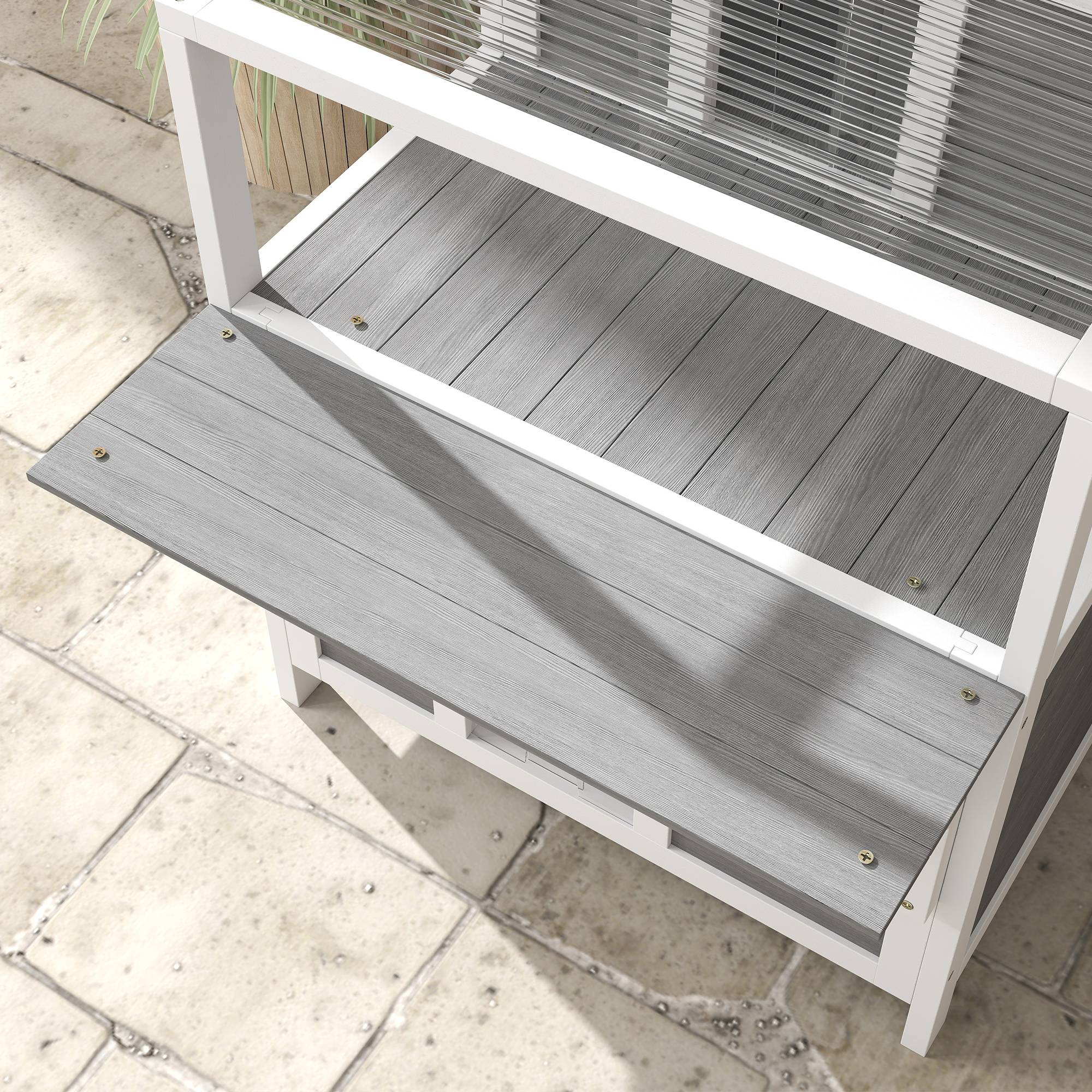 Sans Marque - Maison chat 2 étages balcon résistante intempéries protection pluie/soleil int/ext, Gris clair - Image 10