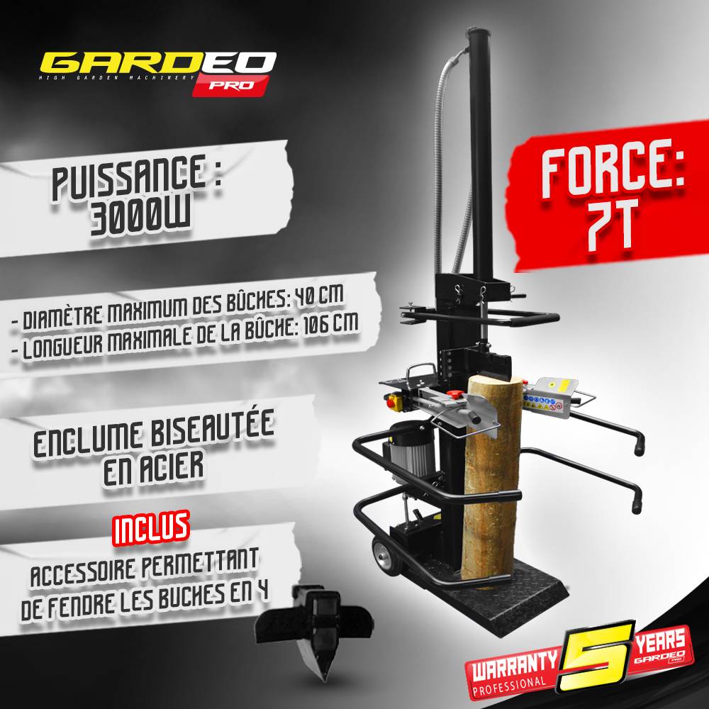 Gardeo Pro - Fendeur de bûches vertical 3000W - Gardeo Pro - Image 2