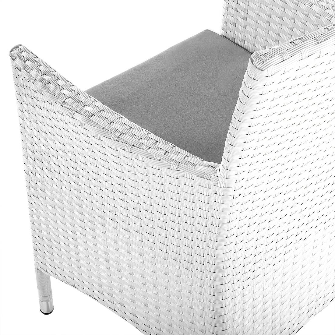 Beliani - Lot 2 Chaises Grises en Rotin Fauteuils de Jardin avec Coussins Blancs Confort d\'Assise et Style Moderne pour Extérieur Contemporain - Image 7