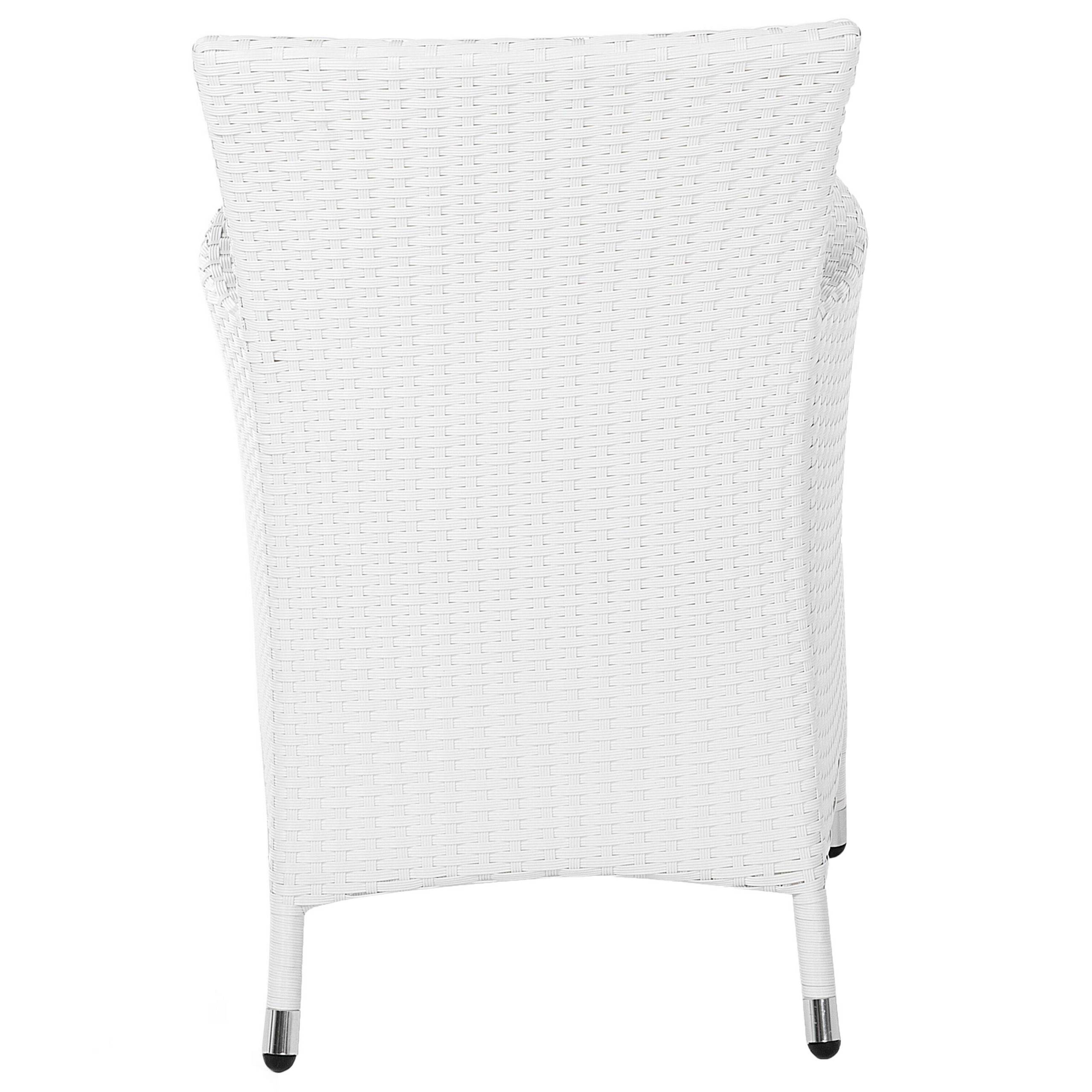 Beliani - Lot 2 Chaises Grises en Rotin Fauteuils de Jardin avec Coussins Blancs Confort d\'Assise et Style Moderne pour Extérieur Contemporain - Image 6
