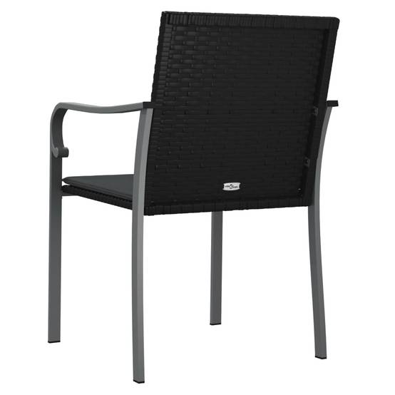 PANGIVO - Chaises de jardin rotin noir avec coussins 56 x 59 x 84 cm - PANGIVO - Image 6